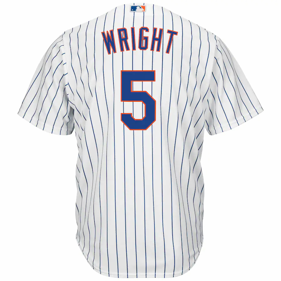 Alternative view of David Wright New York Mets Majestic Home Big And Tall Replica Cool Base Player Baseball Jersey - White Royal