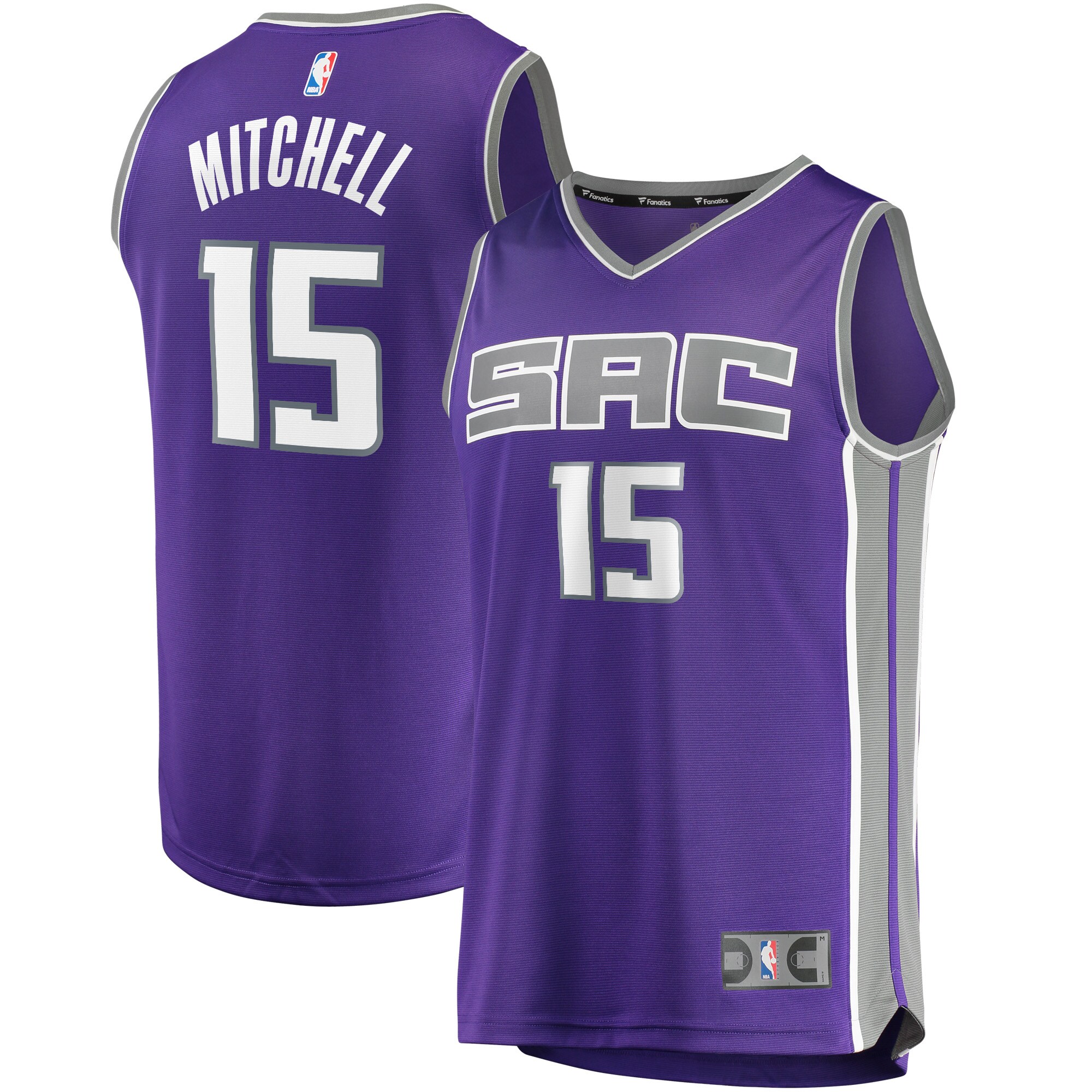 Alternative view of Davion Mitchell Sacramento Kings Fanatics Branded Youth 2021 Nba Draft First Round Pick Fast Break Replica Basketball Jersey Purple - Icon Edition
