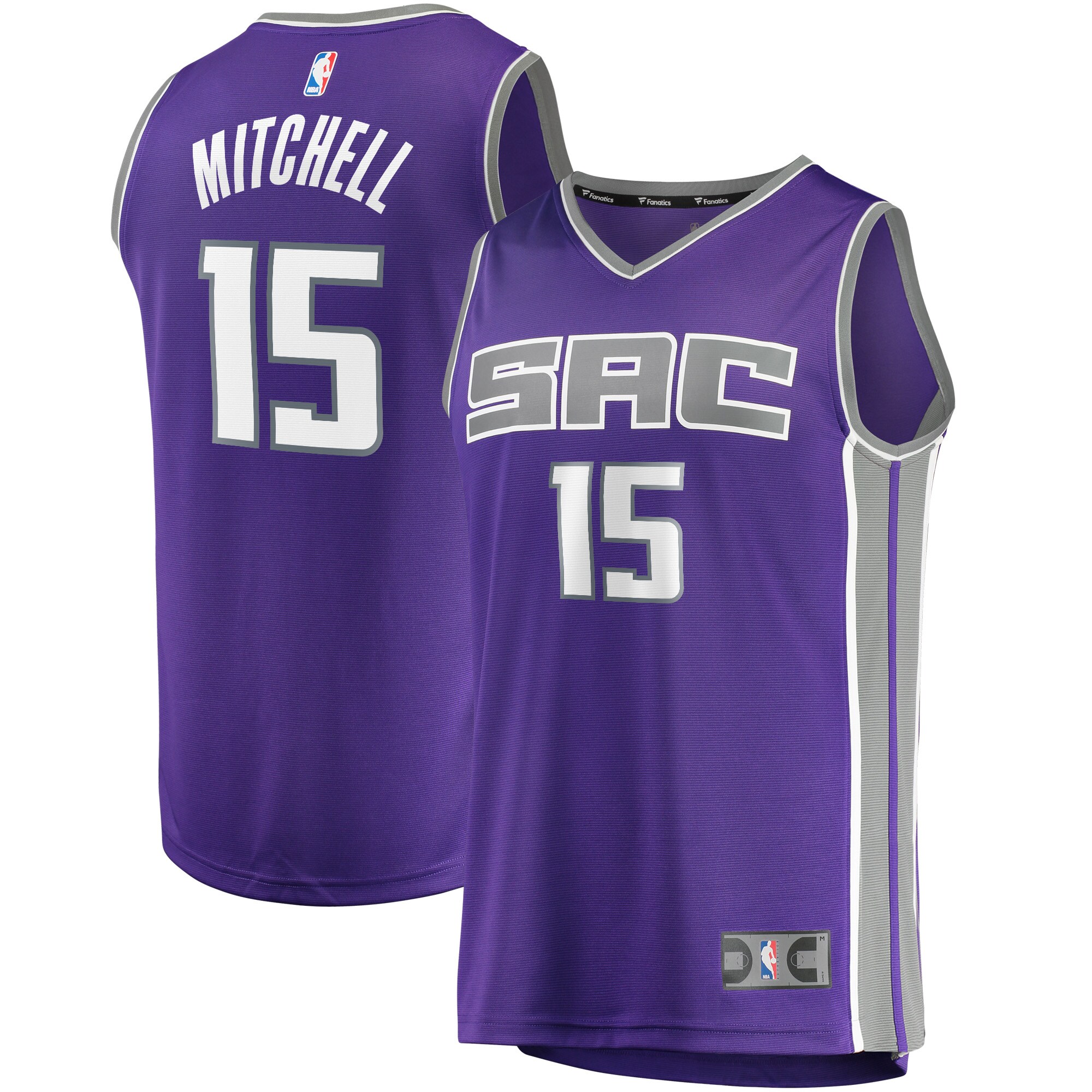 Alternative view of Davion Mitchell Sacramento Kings Fanatics Branded Youth Fast Break Player Basketball Jersey - Icon Edition - Purple