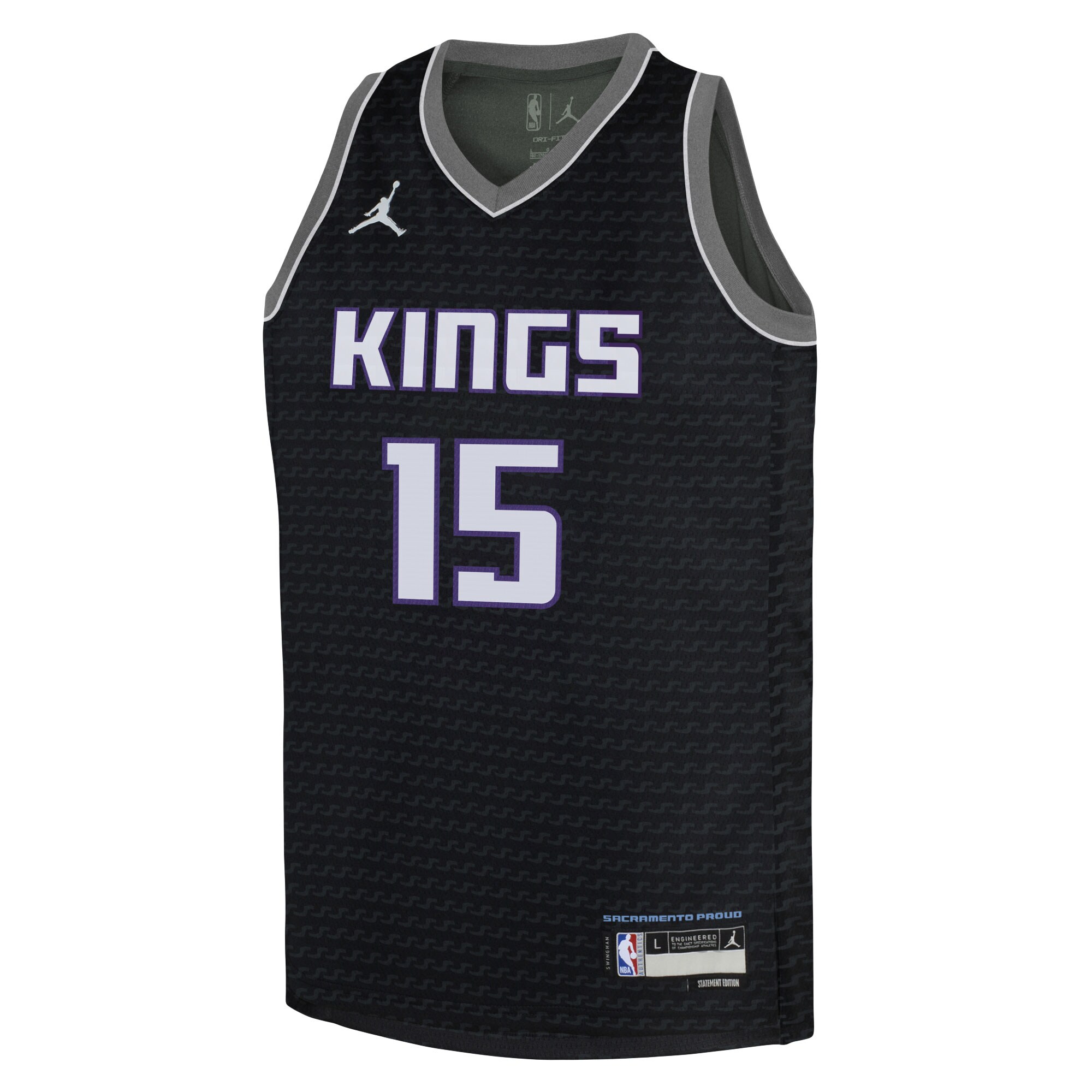 Alternative view of Davion Mitchell Sacramento Kings Jordan Brand Youth Swingman Basketball Jersey – Statement Edition – Black