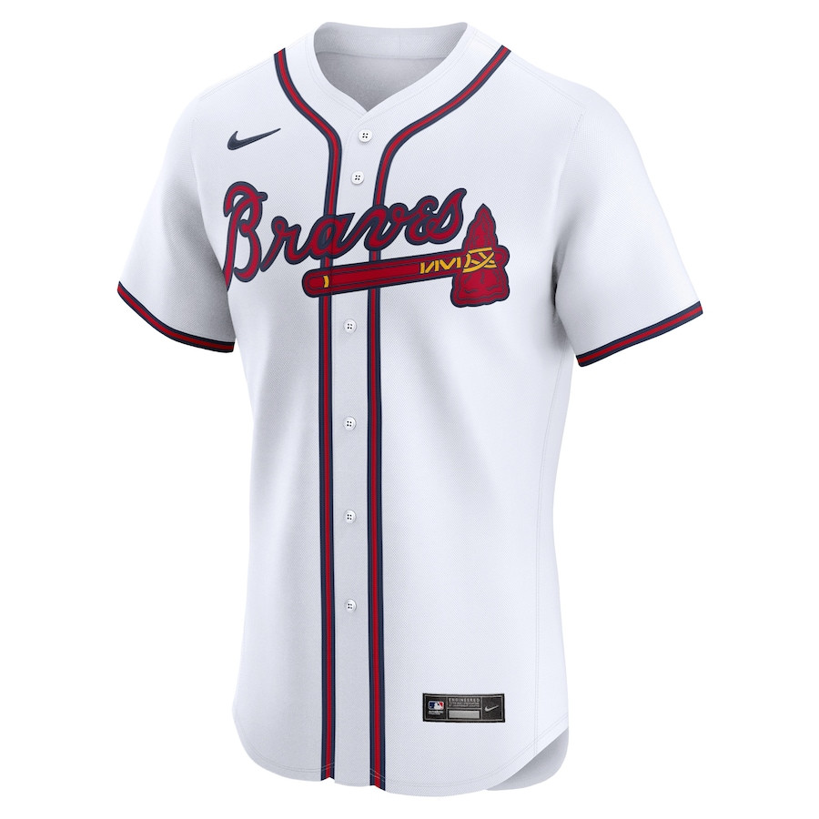 Alternative view of Daysbel Hernandez 75 Atlanta Braves Home Elite Player Men Baseball Jersey - White - JS747