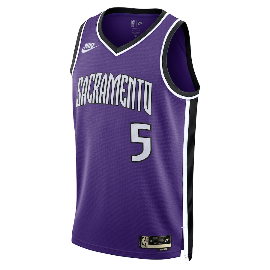 Alternative view of De'Aaron Fox 5 Sacramento Kings Unisex 2024/25 Swingman Basketball Jersey - Purple - Classic Edition - JS826 