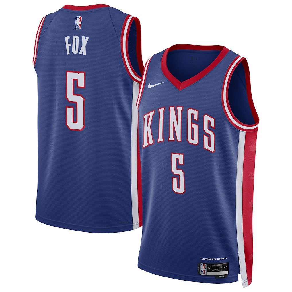 De'Aaron Fox 5 Sacramento Kings Unisex 2024/25 Swingman Player Basketball Jersey - City Edition - Blue - JS328 