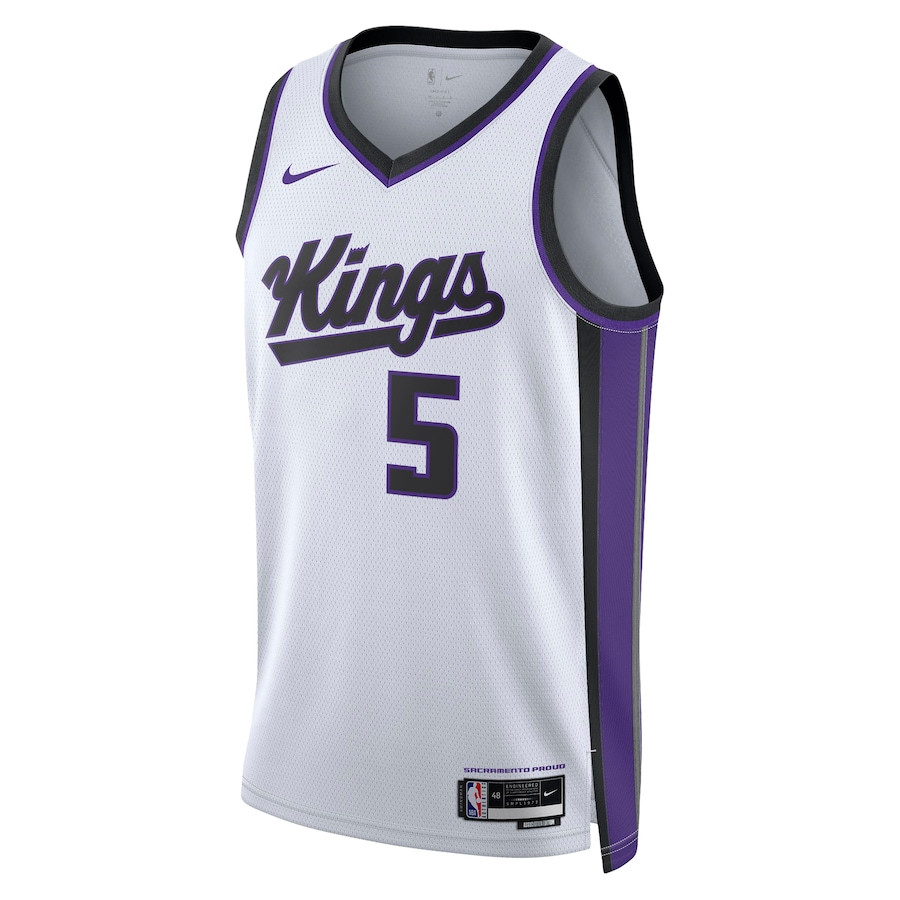 Alternative view of De'Aaron Fox 5 Sacramento Kings Unisex Swingman Basketball Jersey - Association Edition - White - JS952 