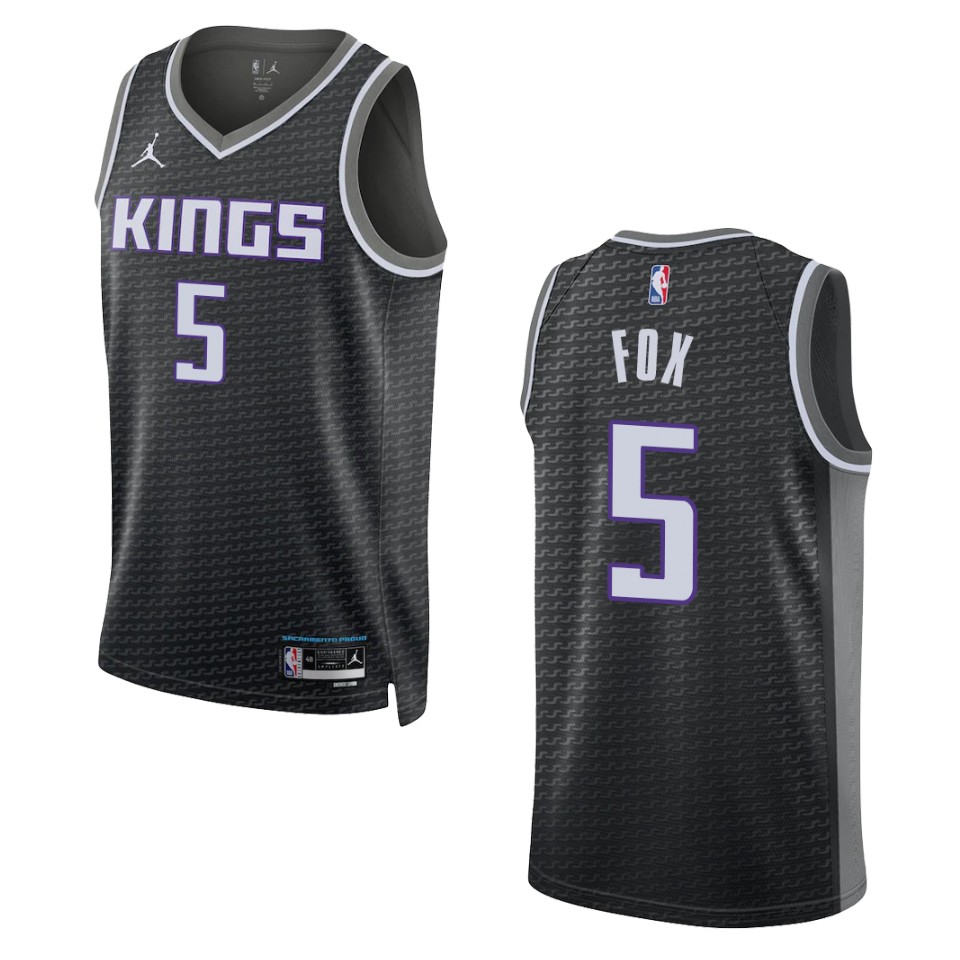 De'aaron Fox Black Statement Edition 2022-23 Sacramento Kings Swingman Basketball Jersey