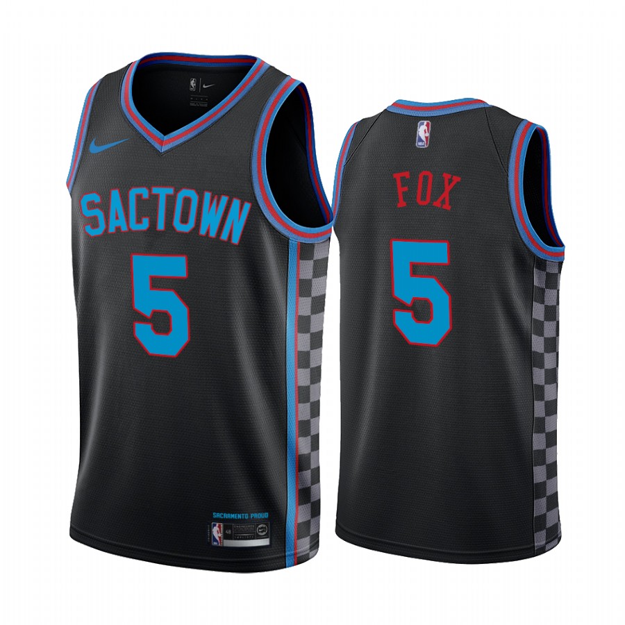 De'aaron Fox Sacramento Kings Black City Edition Sactown 2020-21 Basketball Jersey