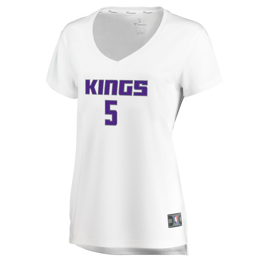 Alternative view of De'aaron Fox Sacramento Kings Fanatics Branded Women's Fast Break Replica Basketball Jersey - Association Edition - White