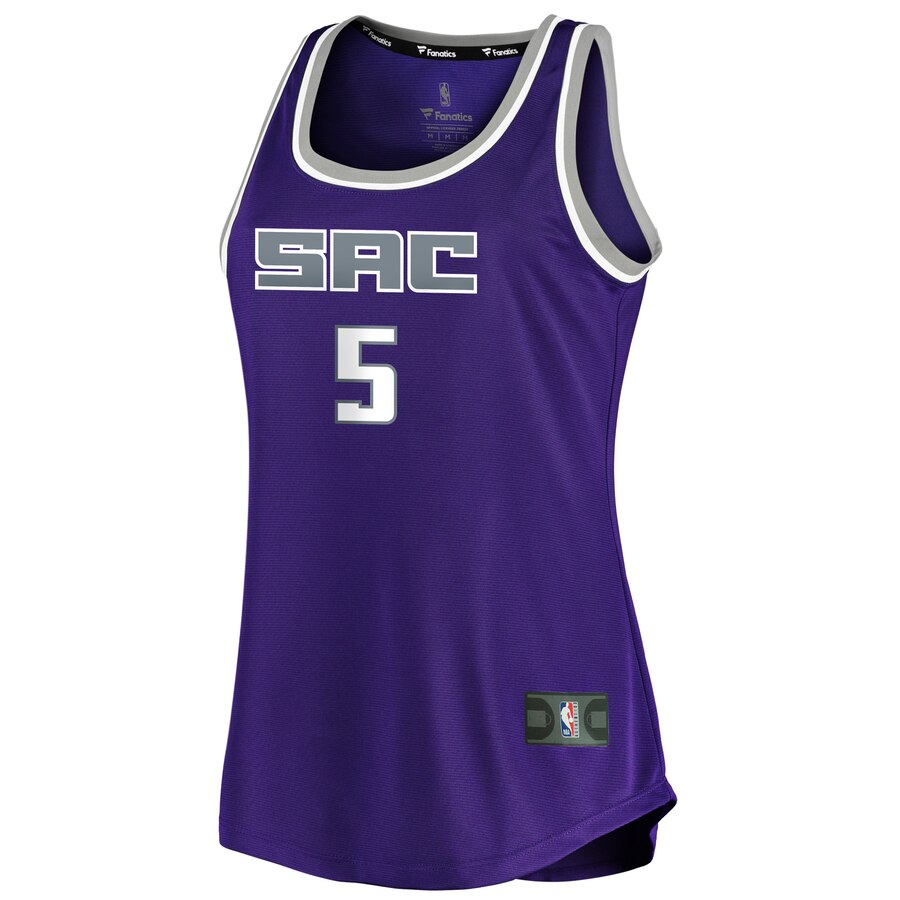 Alternative view of De'aaron Fox Sacramento Kings Fanatics Branded Women's Fast Break Tank Basketball Jersey - Icon Edition - Purple