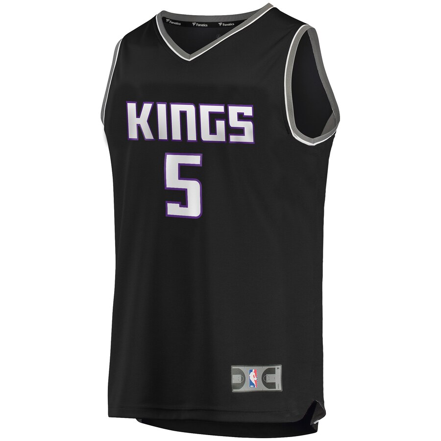 Alternative view of De'aaron Fox Sacramento Kings Fanatics Branded Youth Fast Break Replica Player Basketball Jersey - Statement Edition - Black