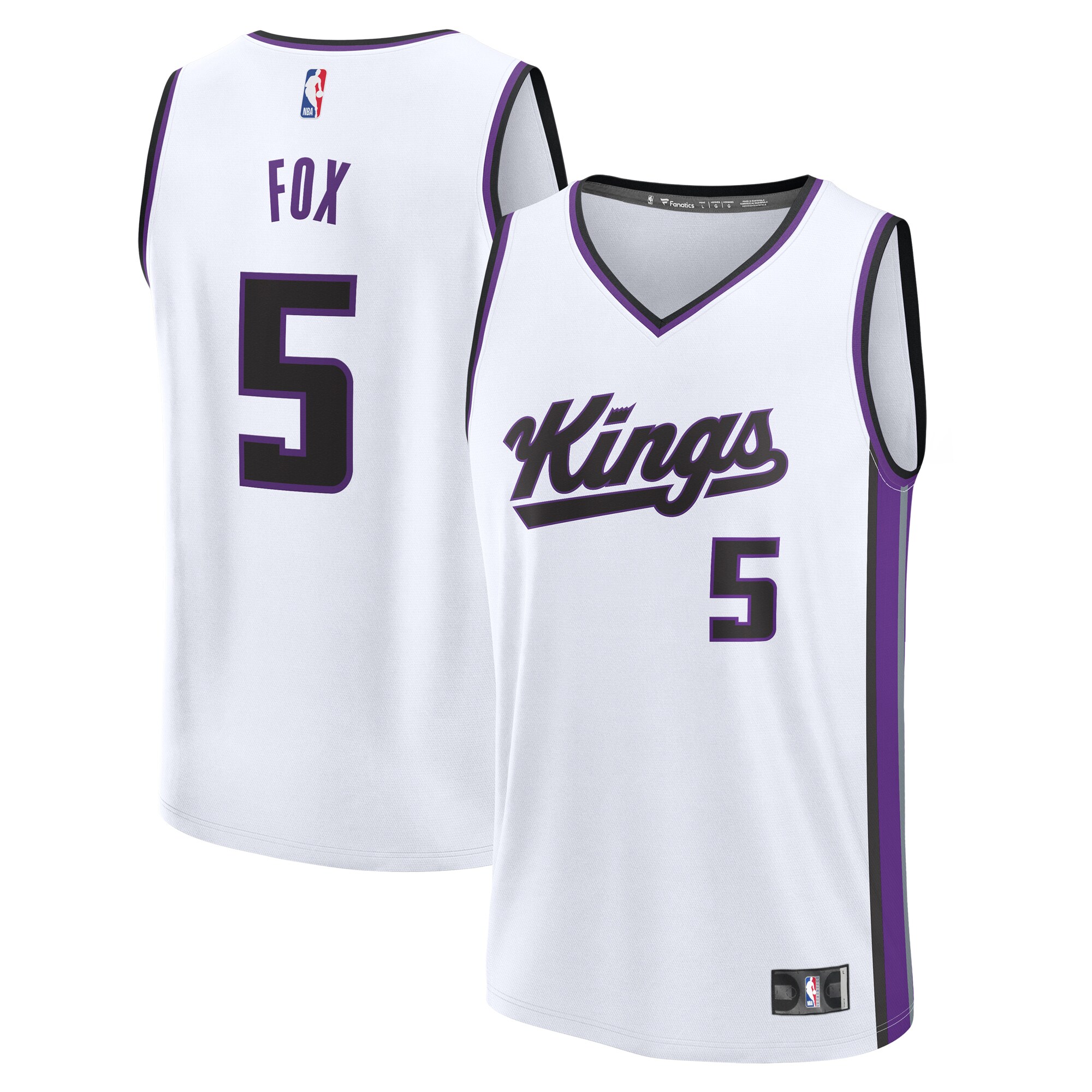 De'aaron Fox Sacramento Kings Fanatics Fast Break Replica Player Basketball Jersey - Association Edition - White