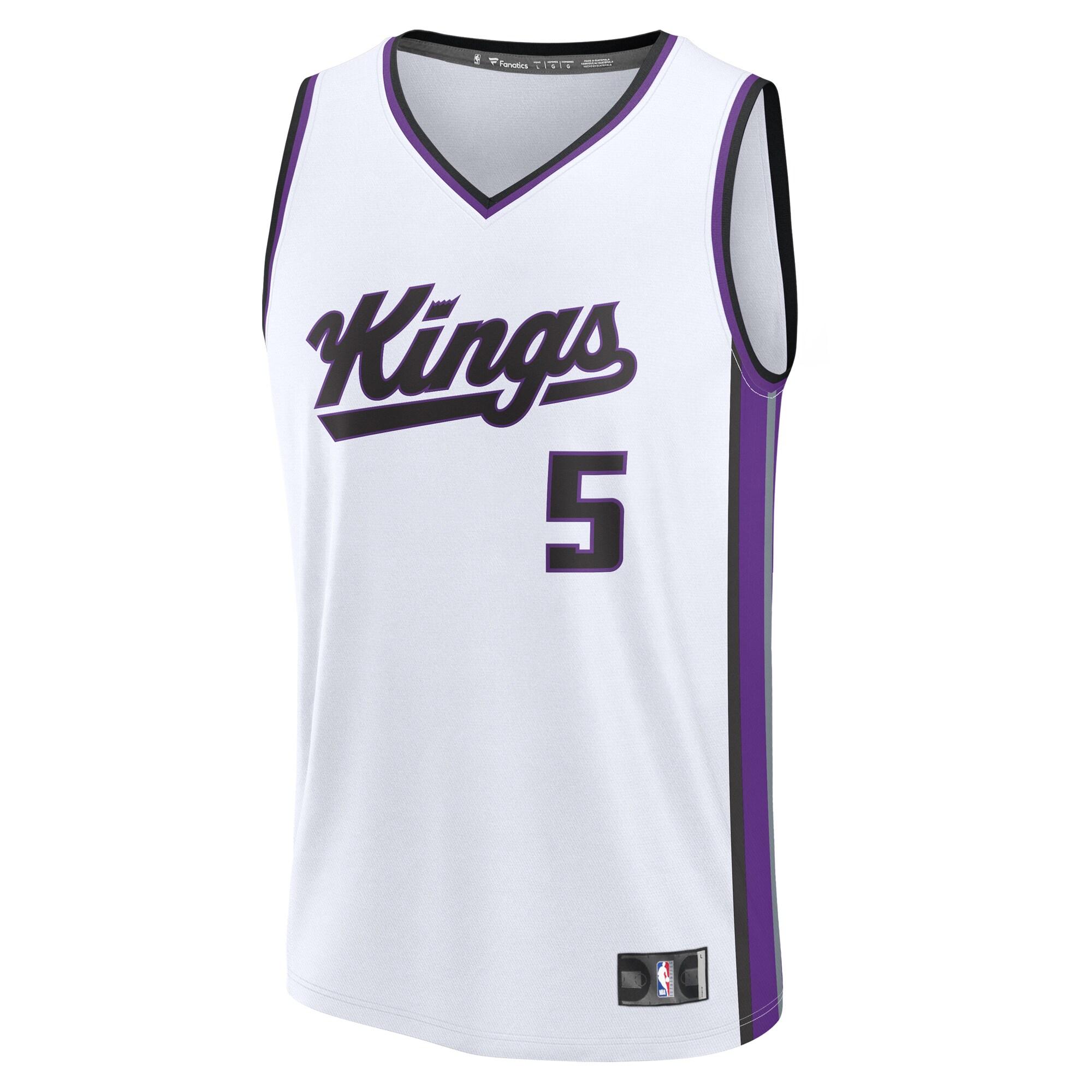 Alternative view of De'aaron Fox Sacramento Kings Fanatics Fast Break Replica Player Basketball Jersey - Association Edition - White