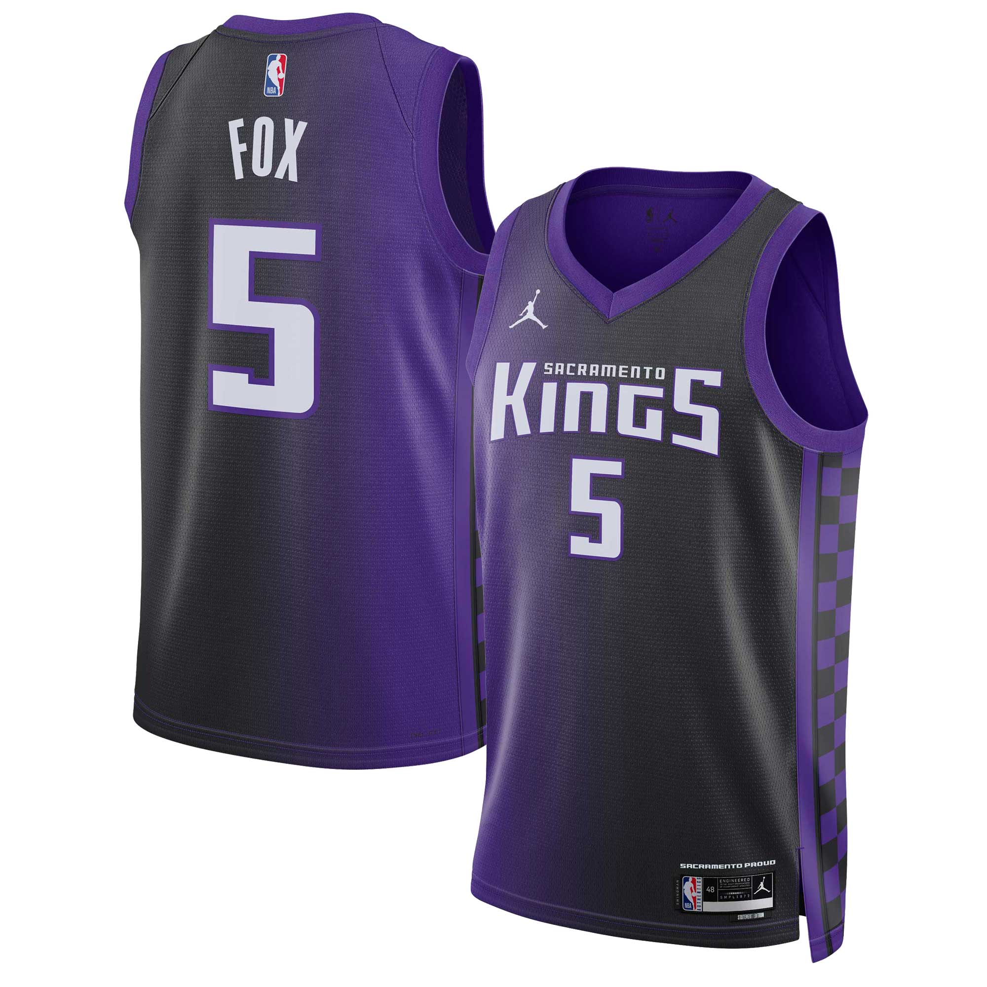 De'aaron Fox Sacramento Kings Jordan Brand Unisex Swingman Basketball Jersey - Statement Edition - Purple