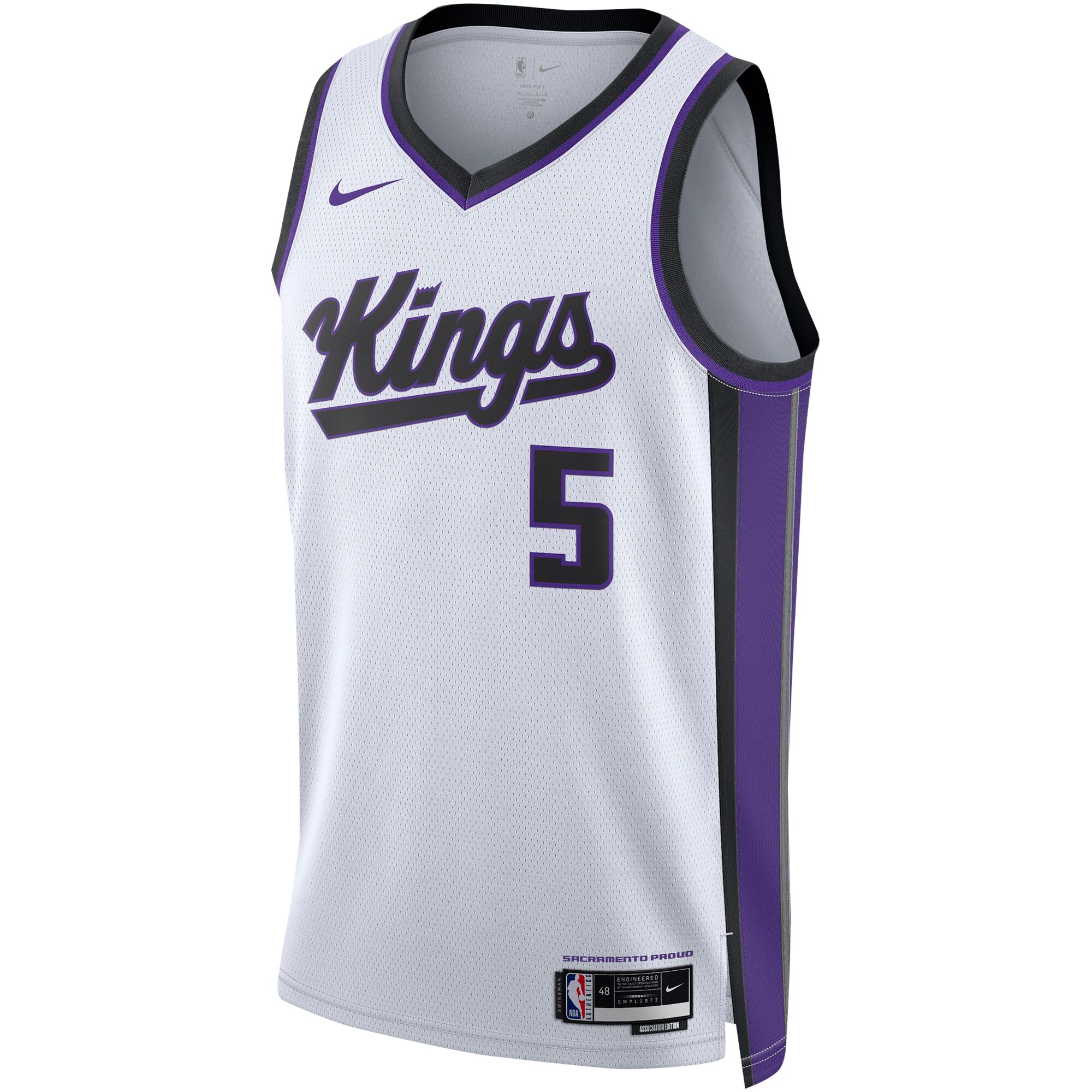 Alternative view of De'aaron Fox Sacramento Kings Unisex Swingman Basketball Jersey - Association Edition - White