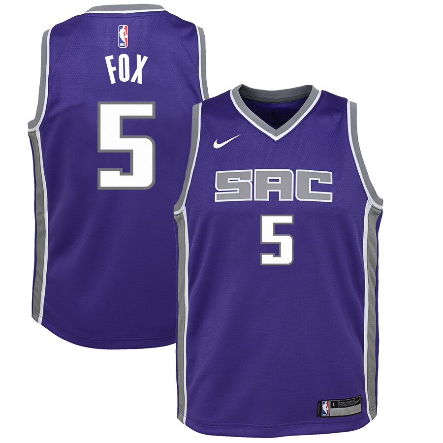 De'aaron Fox Sacramento Kings Youth Swingman Basketball Jersey Purple - Icon Edition