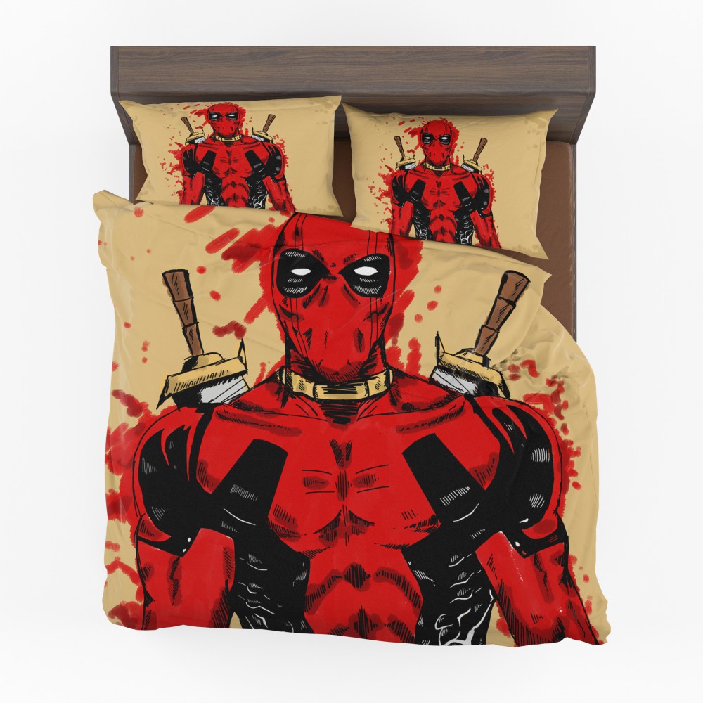 Deadpool Marvel Comics Art Bedding Set - Custom Bedding Set