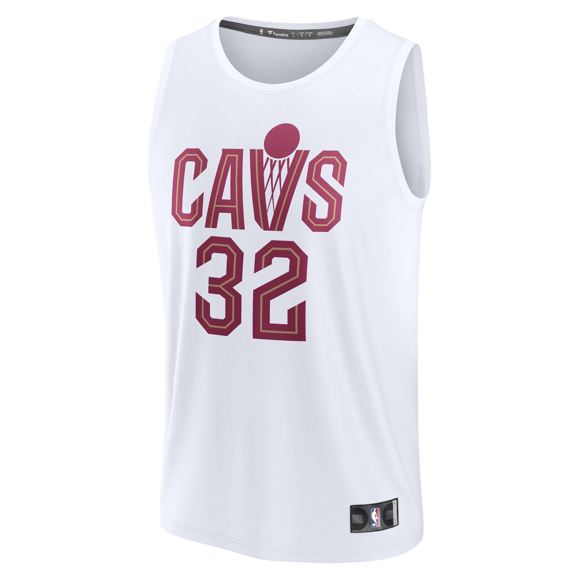 Alternative view of Dean Wade Cleveland Cavaliers Fanatics Youth Fast Break Replica Player Basketball Jersey - Association Edition - White