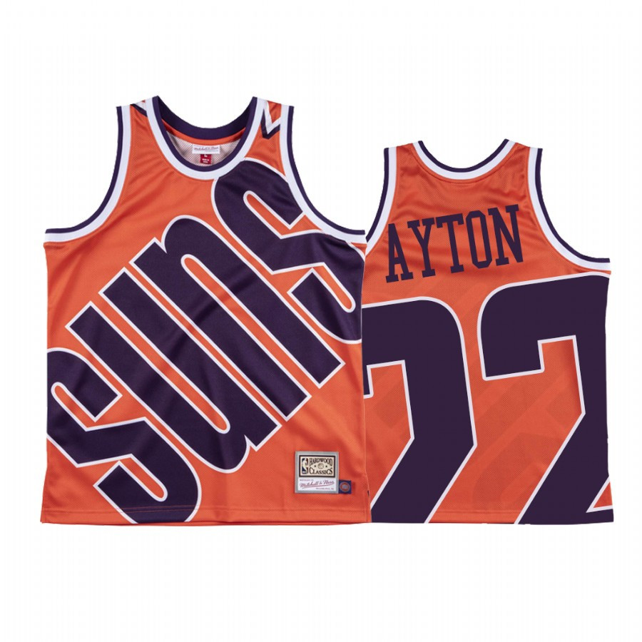Deandre Ayton 22 Phoenix Suns Hardwood Classics Orange Big Face Basketball Jersey - JS246 