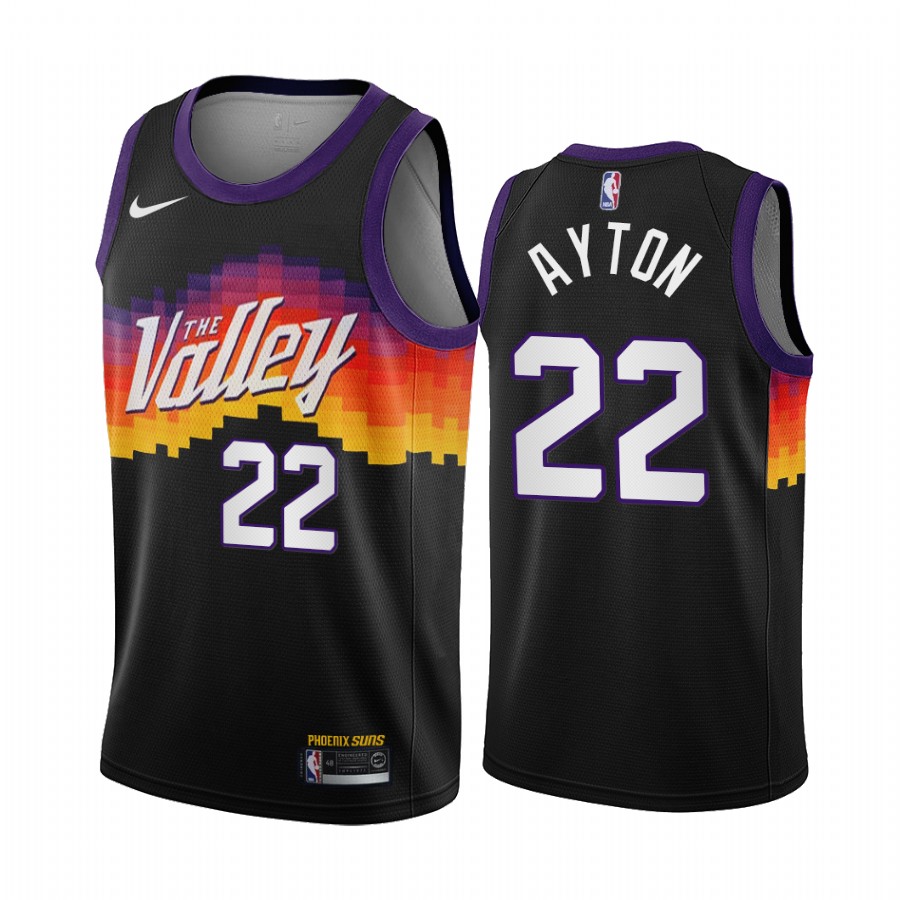 Deandre Ayton Phoenix Suns Black City Edition The Valley 2020-21 Basketball Jersey