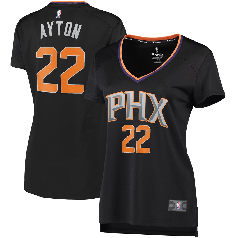 Deandre Ayton Phoenix Suns Fanatics Branded Women's Fast Break Replica Player Basketball Jersey - Statement Edition - Black