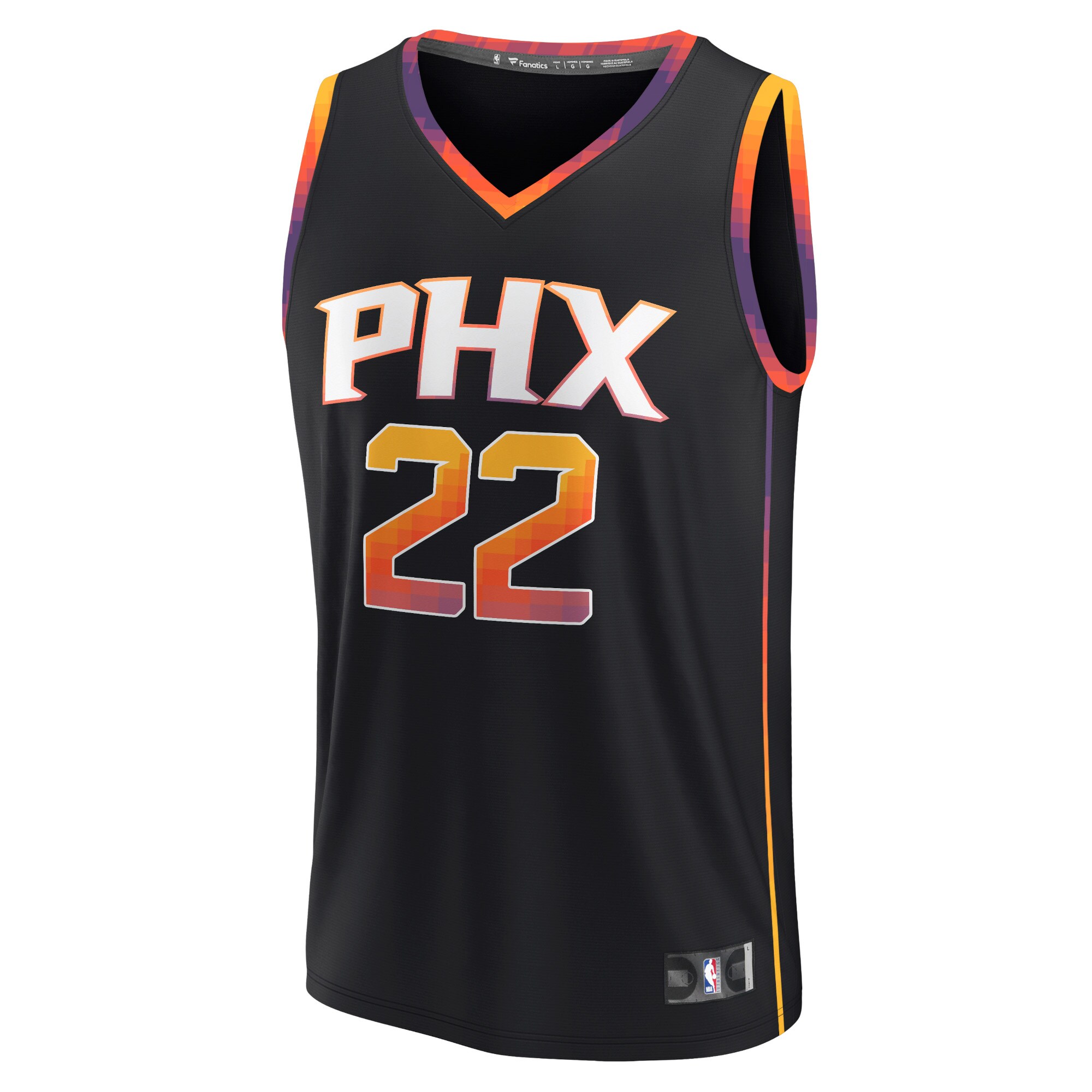 Alternative view of Deandre Ayton Phoenix Suns Fanatics Fast Break Replica Player Basketball Jersey - Statement Edition - Black