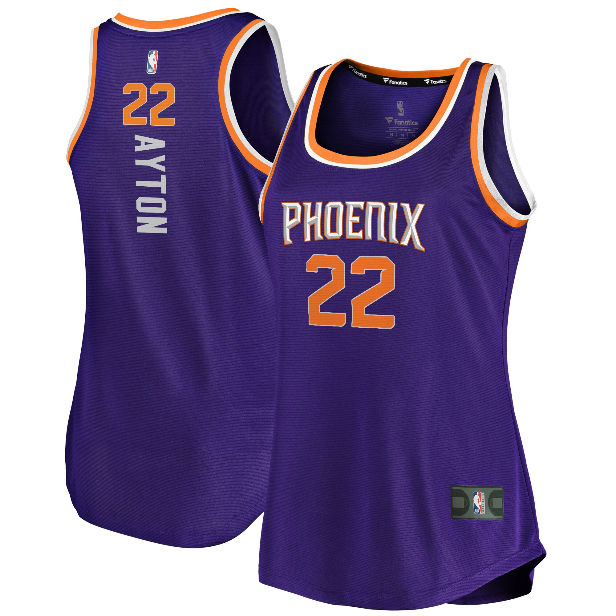Deandre Ayton Phoenix Suns Fanatics Women's Fast Break Tank Basketball Jersey - Icon Edition - Purple