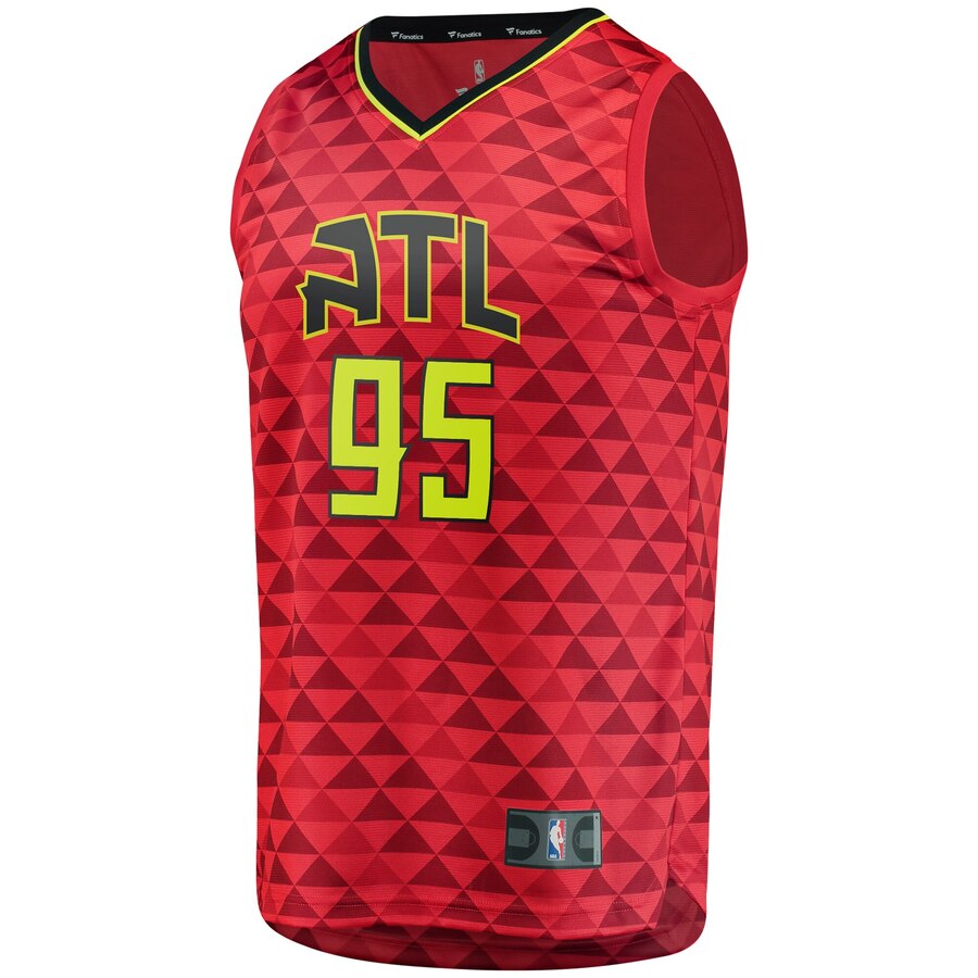 Alternative view of Deandre Bembry Atlanta Hawks Fanatics Branded Fast Break Replica Basketball Jersey Red - Statement Edition