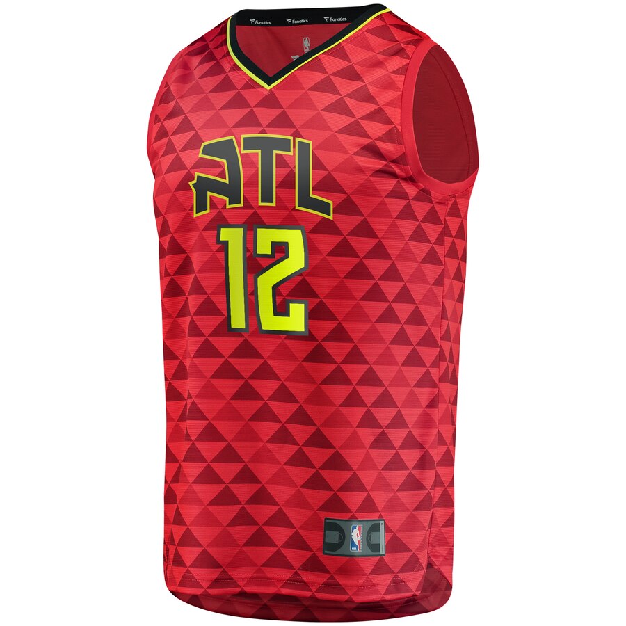 Alternative view of De'andre Hunter Atlanta Hawks Fanatics Branded Fast Break Replica Basketball Jersey Red - Statement Edition