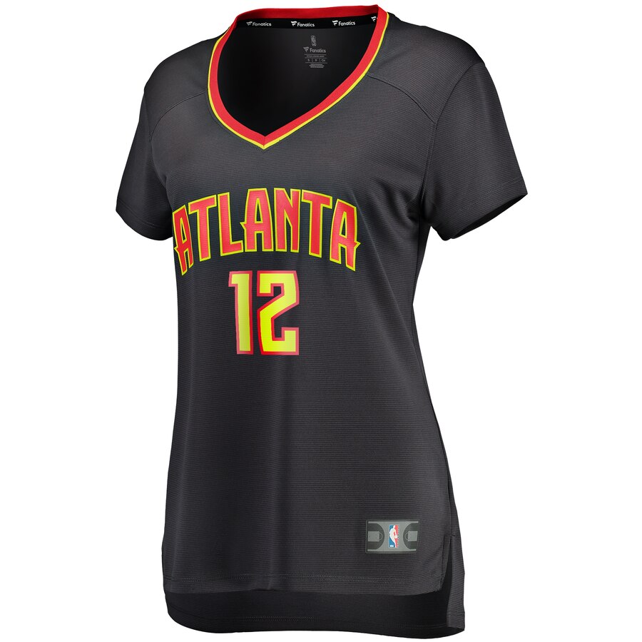 Alternative view of De'andre Hunter Atlanta Hawks Fanatics Branded Women's Fast Break Replica Basketball Jersey Black - Icon Edition