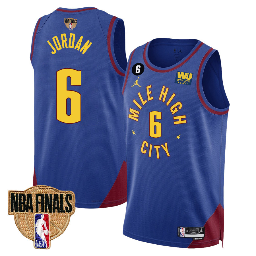 DeAndre Jordan 6 Denver Nuggets Final Champions 2023 Swingman YOUTH Basketball Jersey - Blue - JS479 