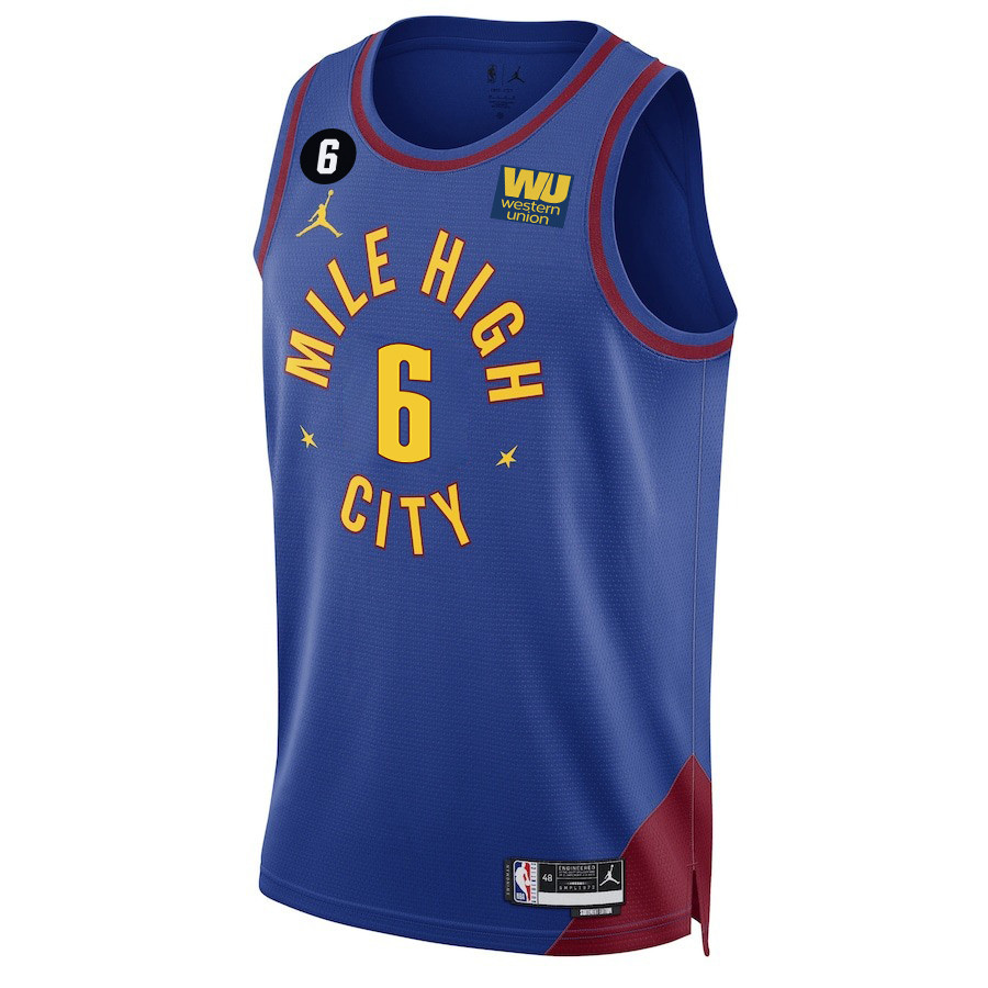 Alternative view of DeAndre Jordan 6 Denver Nuggets Final Champions 2023 Swingman YOUTH Basketball Jersey - Blue - JS479 