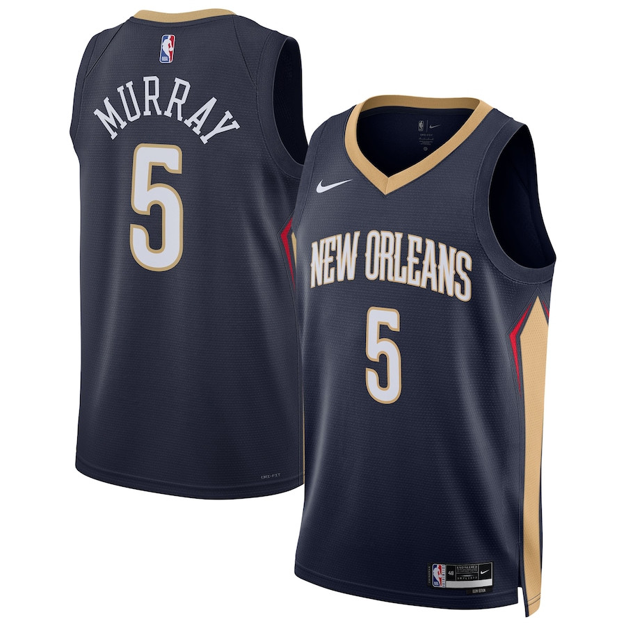 Dejounte Murray 5 New Orleans Pelicans Unisex 2024 Offseason Addition Swingman Basketball Jersey - Navy - JS412 