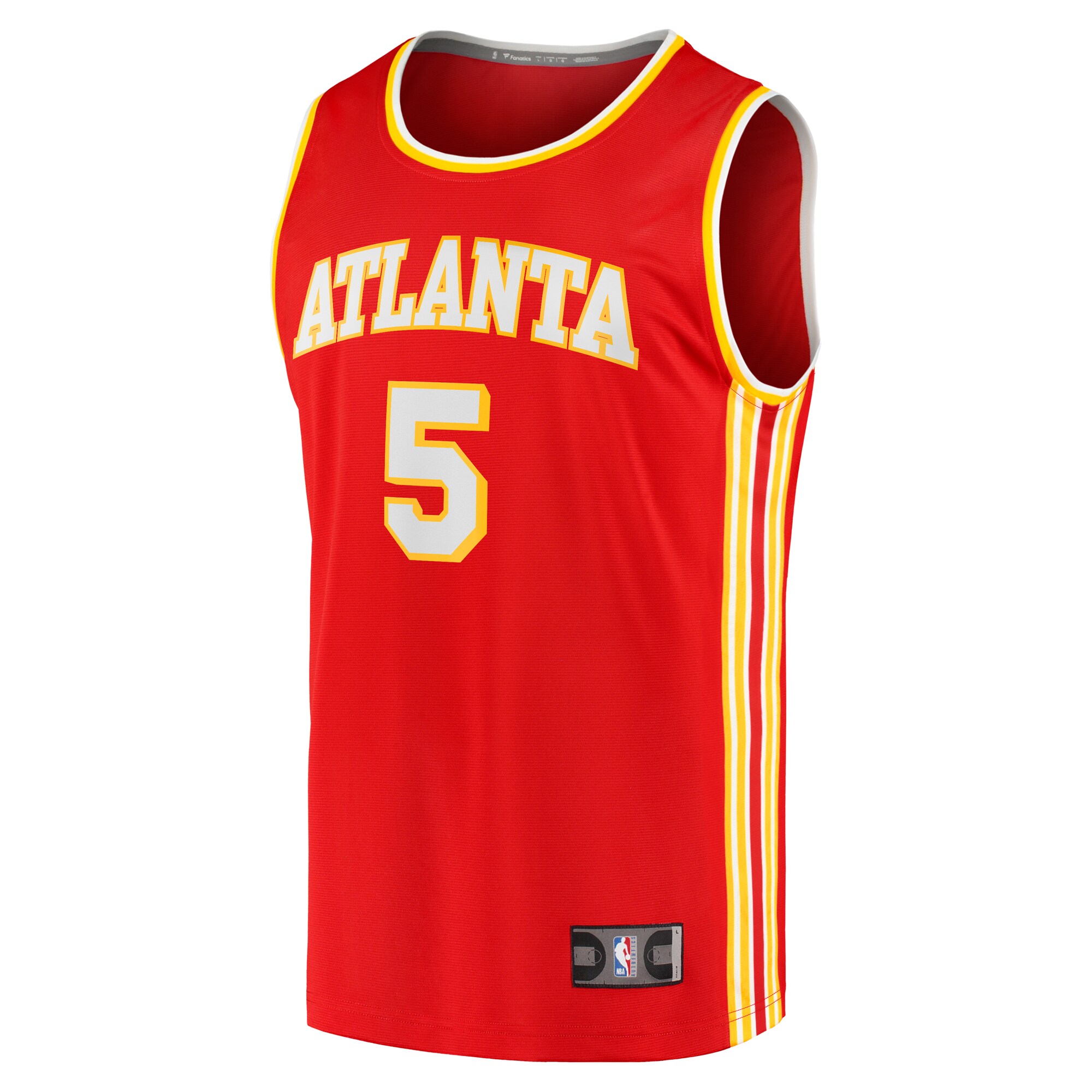 Alternative view of Dejounte Murray Atlanta Hawks Fanatics Fast Break Replica Basketball Jersey - Icon Edition - Red