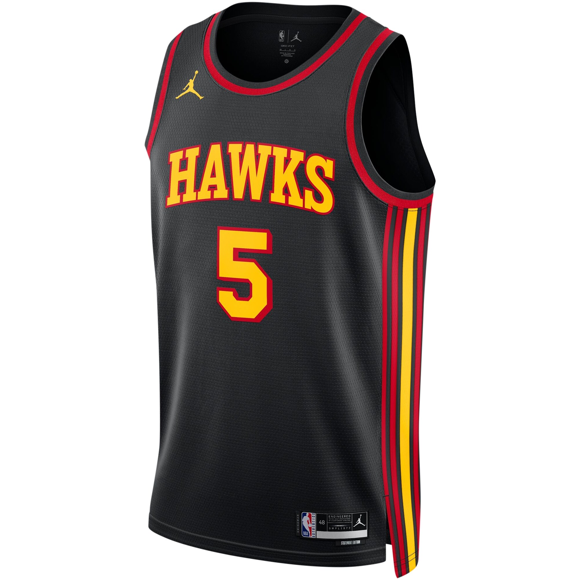 Alternative view of Dejounte Murray Atlanta Hawks Jordan Brand Unisex Swingman Basketball Jersey - Statement Edition - Black