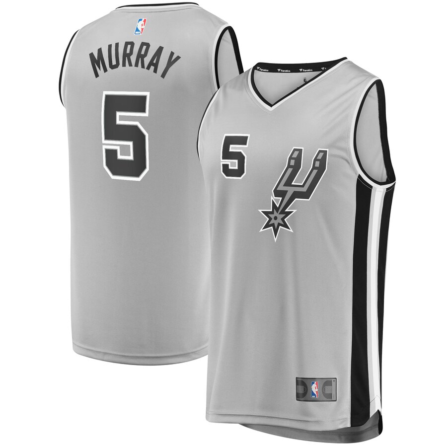 Dejounte Murray San Antonio Spurs Fanatics Branded Fast Break Replica Player Basketball Jersey – Statement Edition – Silver