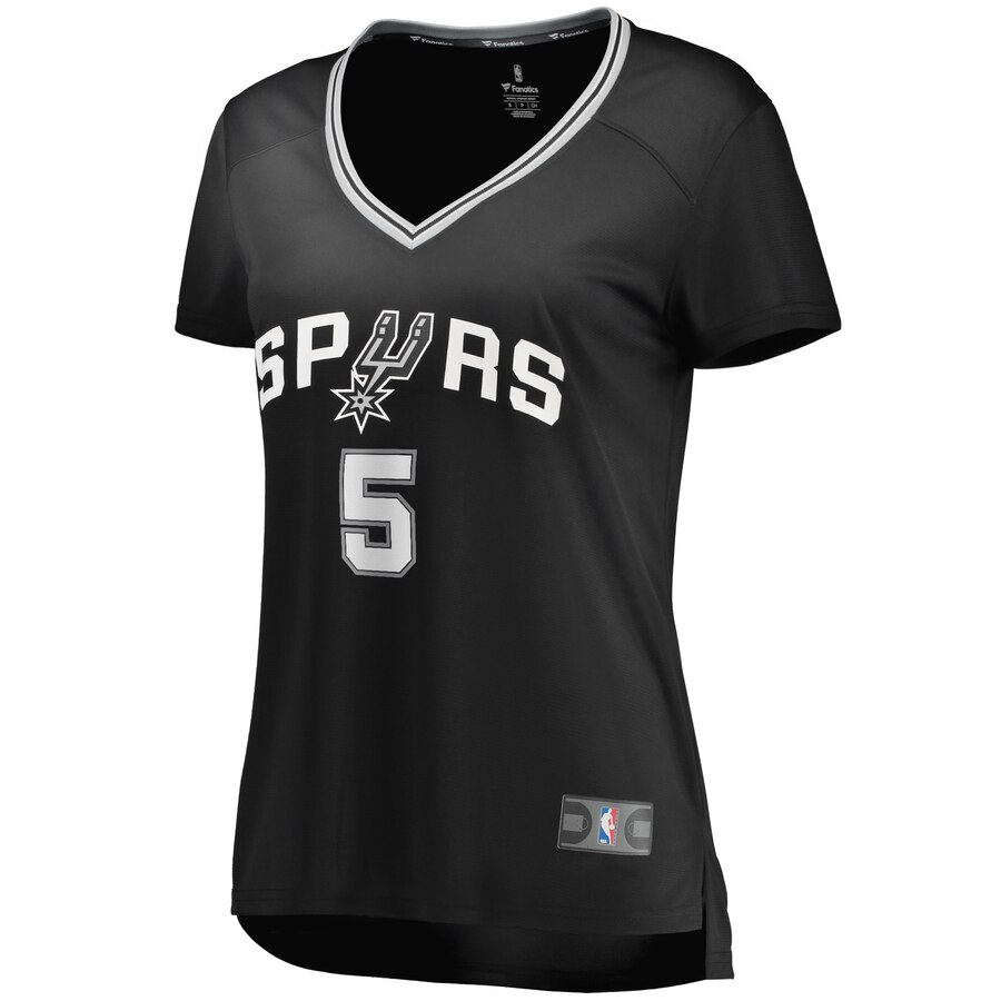 Alternative view of Dejounte Murray San Antonio Spurs Fanatics Branded Women's Fast Break Replica Player Basketball Jersey - Icon Edition - Black
