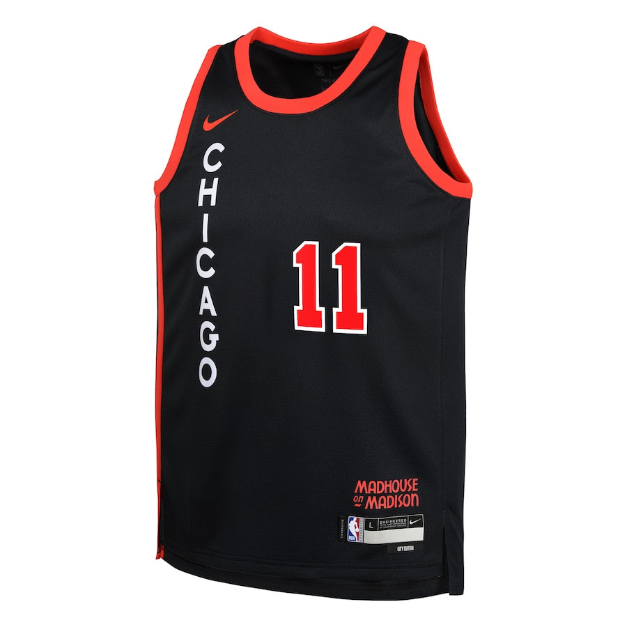 Alternative view of DeMar DeRozan 11 Chicago Bulls 2023/24 City Edition Swingman YOUTH Basketball Jersey - Black - JS938 