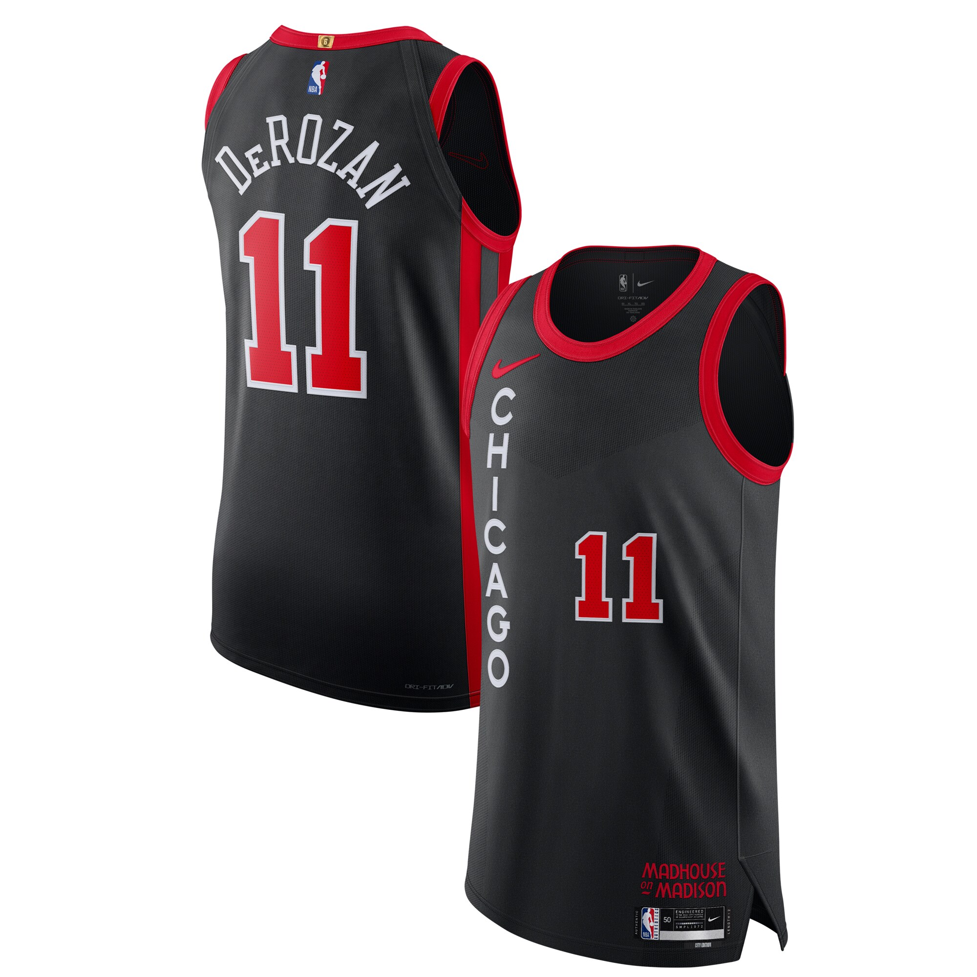 Demar Derozan Chicago Bulls Authentic Basketball Jersey - City Edition - Black