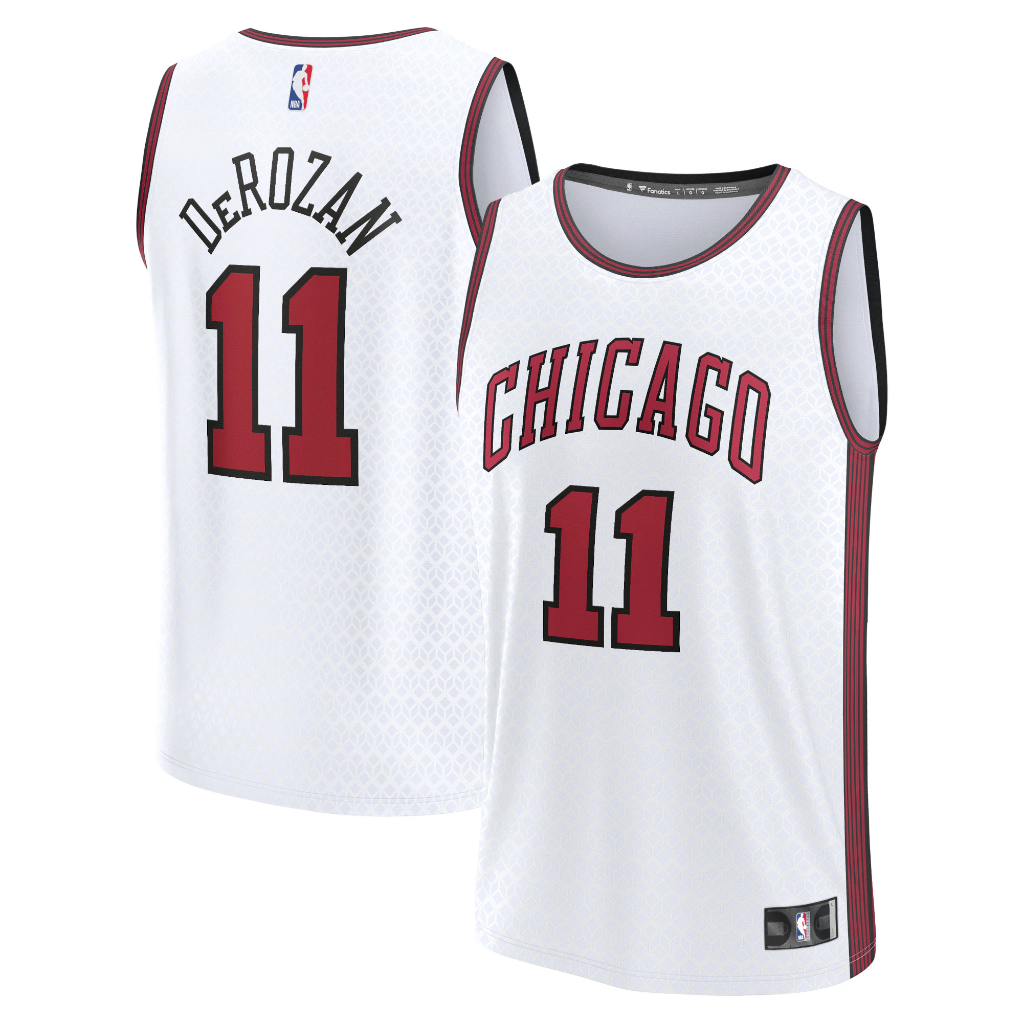 Alternative view of Demar Derozan Chicago Bulls Fanatics Branded 2022/23 Fastbreak Basketball Jersey - City Edition - White