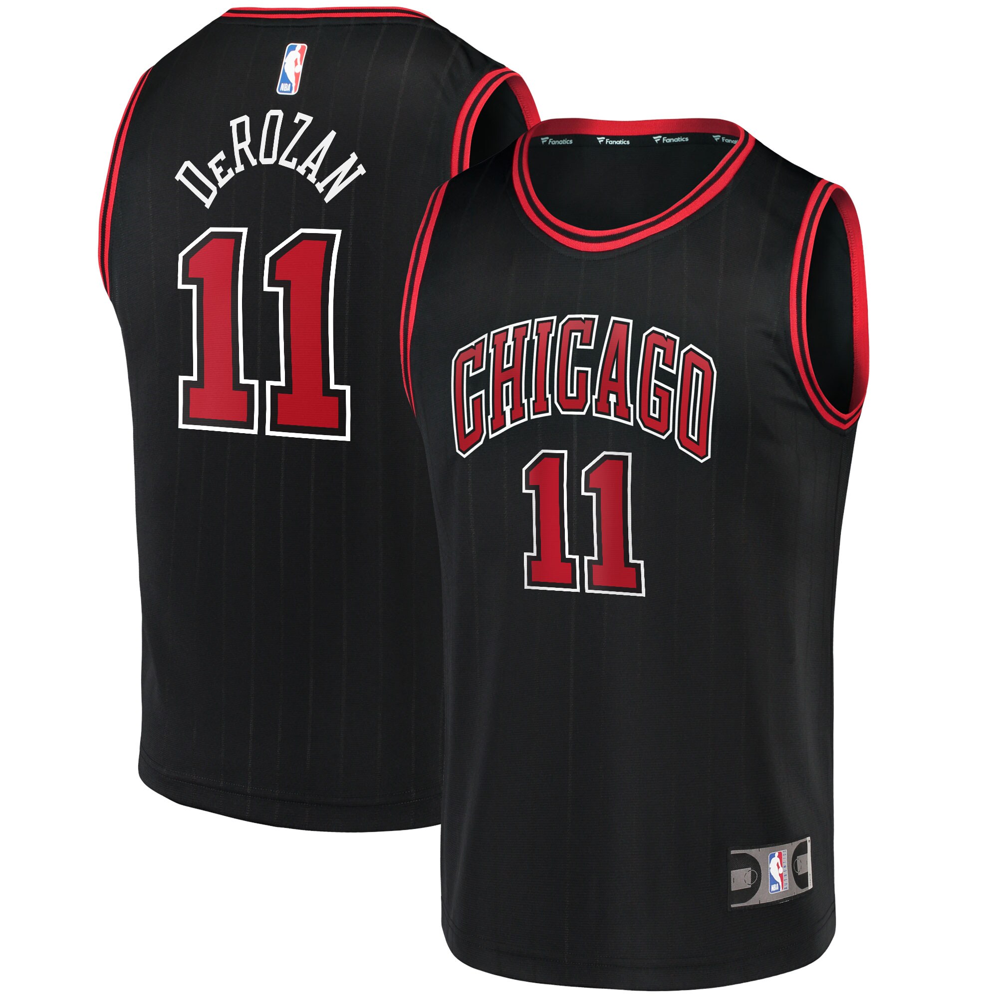 Alternative view of Demar Derozan Chicago Bulls Fanatics Branded Fast Break Replica Player Basketball Jersey - Statement Edition - Black