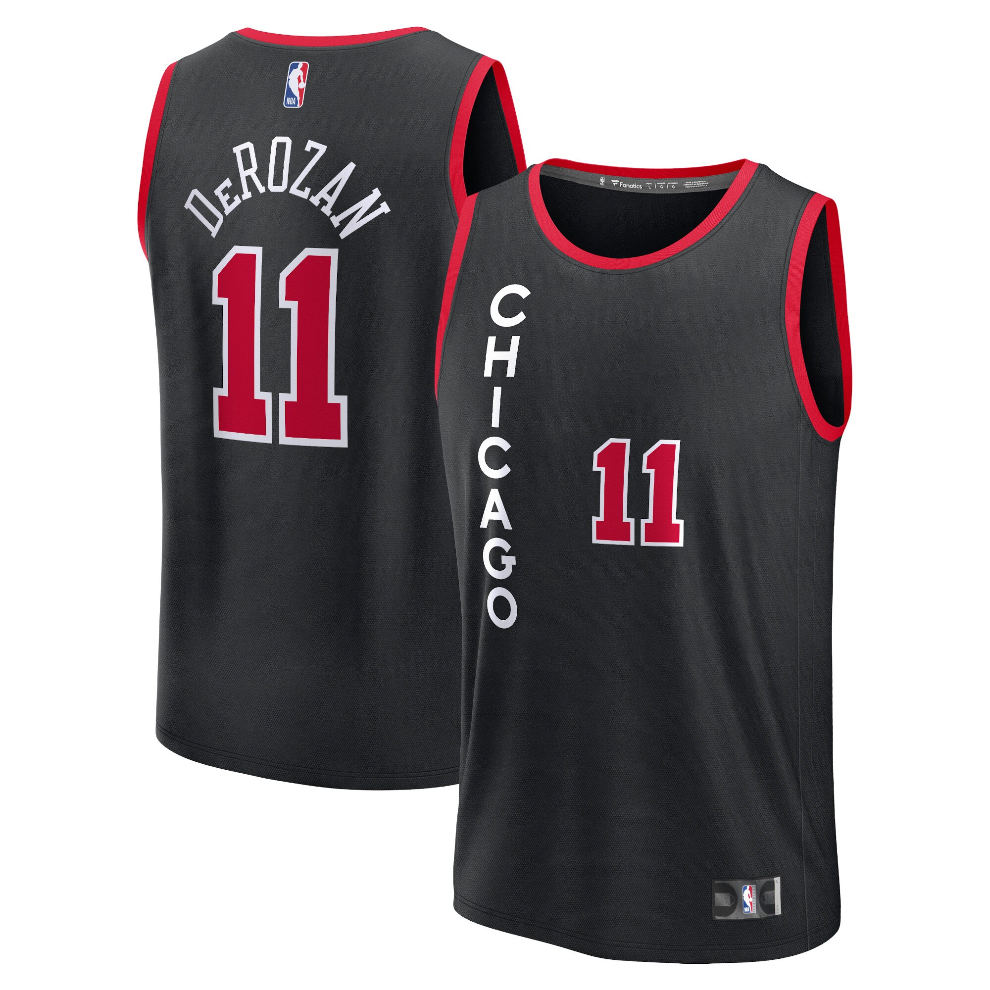Demar Derozan Chicago Bulls Fanatics Youth Fast Break Basketball Jersey - Black - City Edition