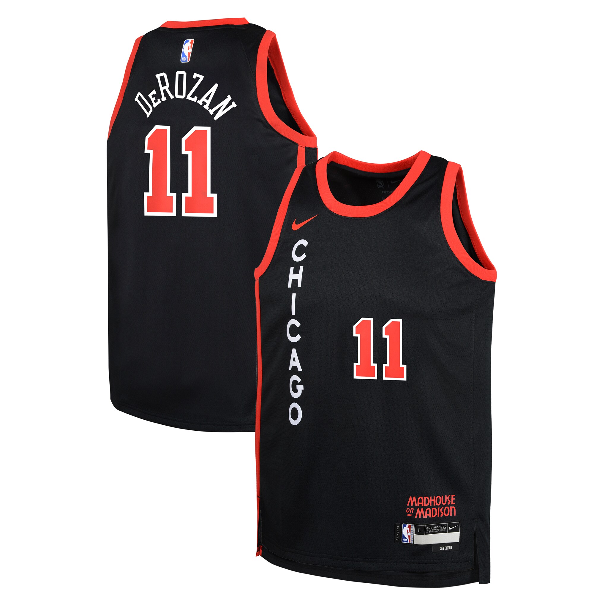 Demar Derozan Chicago Bulls Youth Swingman Replica Basketball Jersey - City Edition - Black