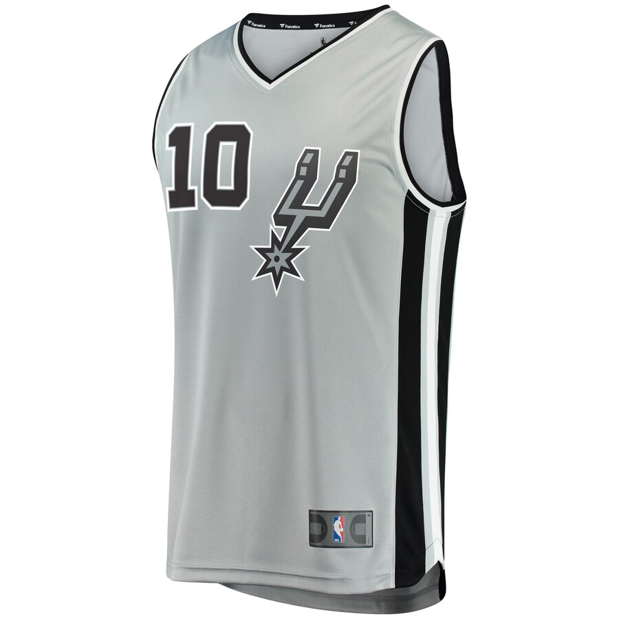 Alternative view of Demar Derozan San Antonio Spurs Fanatics Branded Fast Break Replica Player Basketball Jersey - Statement Edition - Gray