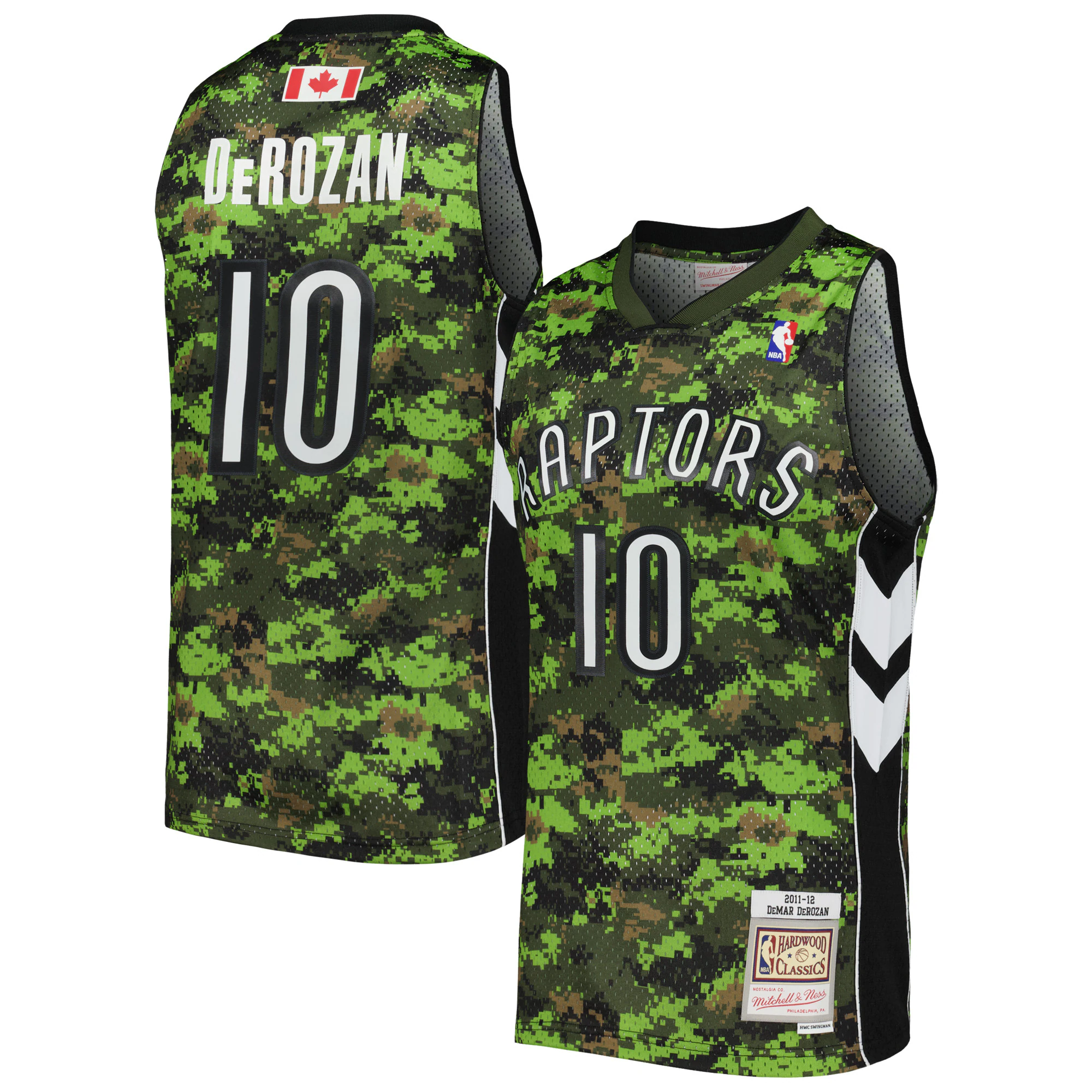 Alternative view of Demar Derozan Toronto Raptors Mitchell & Ness 2011-12 Hardwood Classics Swingman Basketball Jersey - Camo
