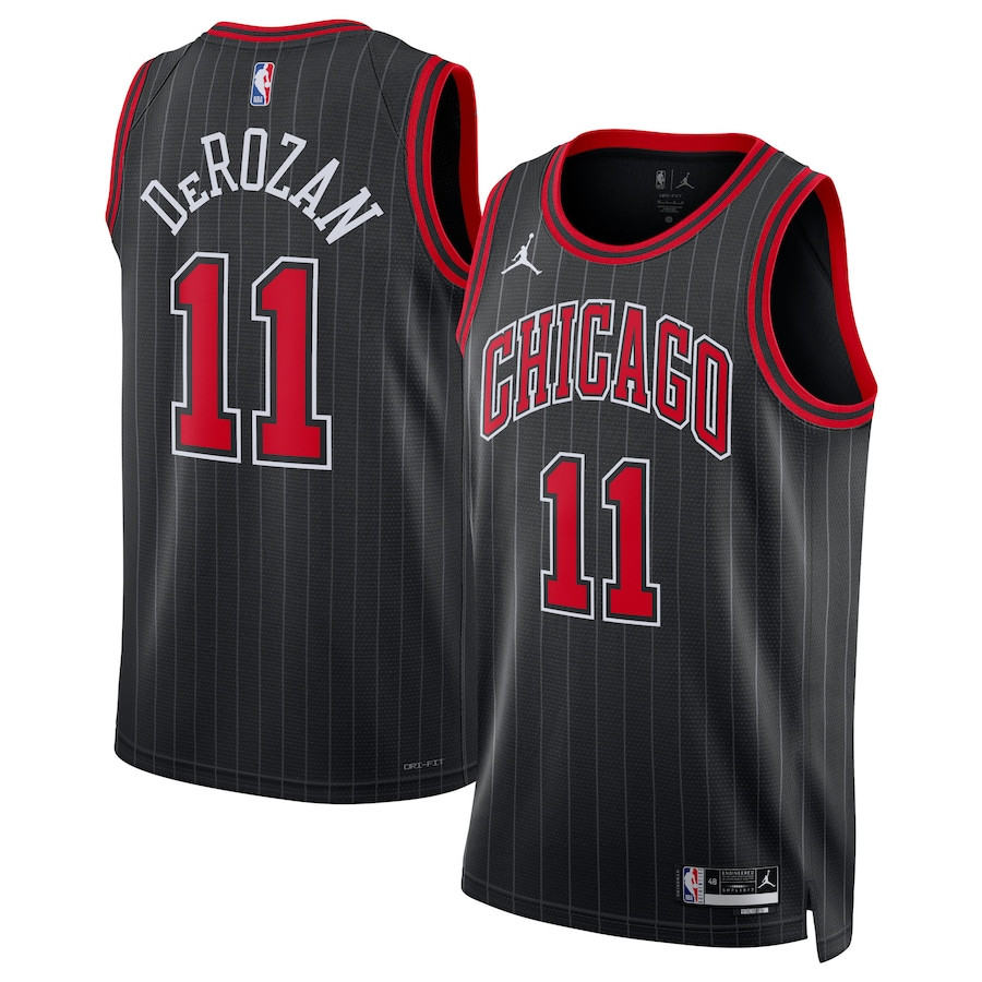 DeMar DeRozen 11 Chicago Bulls Unisex Swingman Basketball Jersey - Statement Edition - Black - JS905 