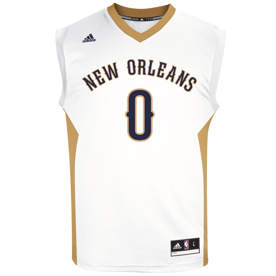 Alternative view of Demarcus Cousins New Orleans Pelicans Adidas Home Replica Basketball Jersey - White