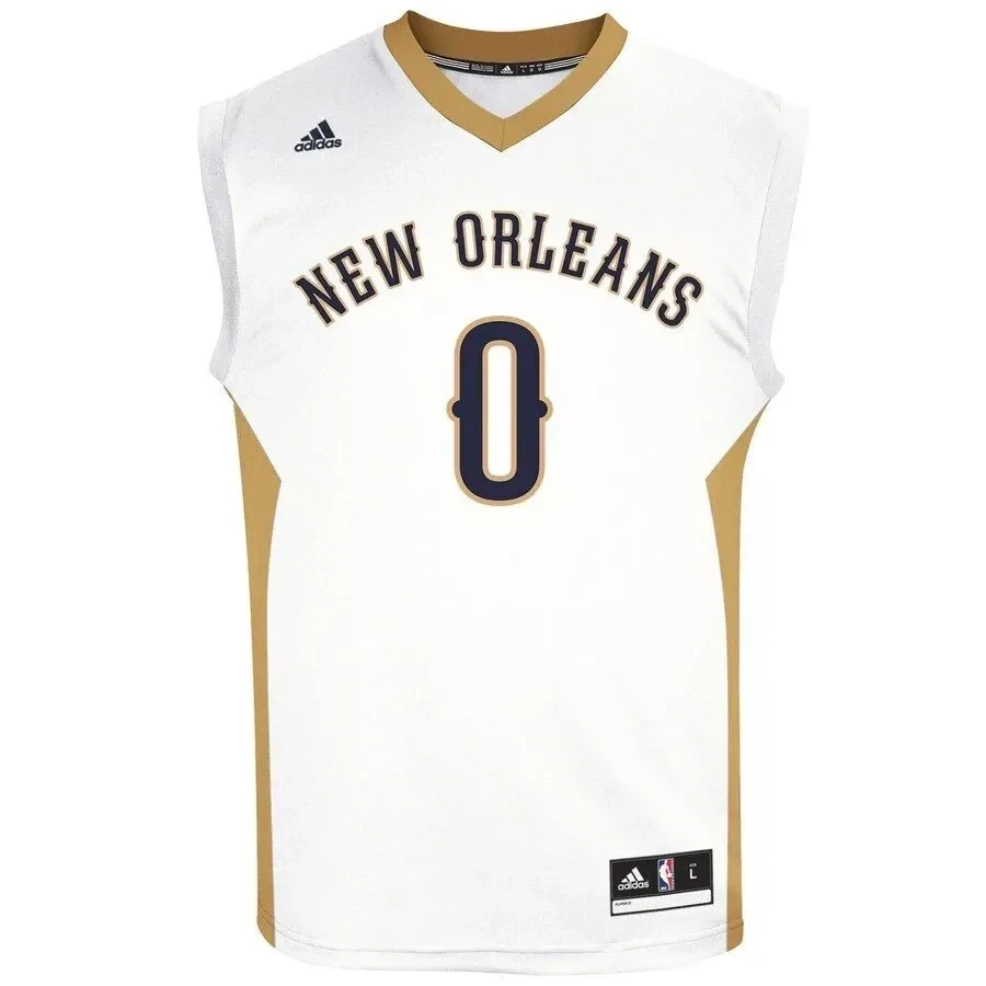 Alternative view of Demarcus Cousins New Orleans Pelicans Home Basketball Jersey - White - JS784 