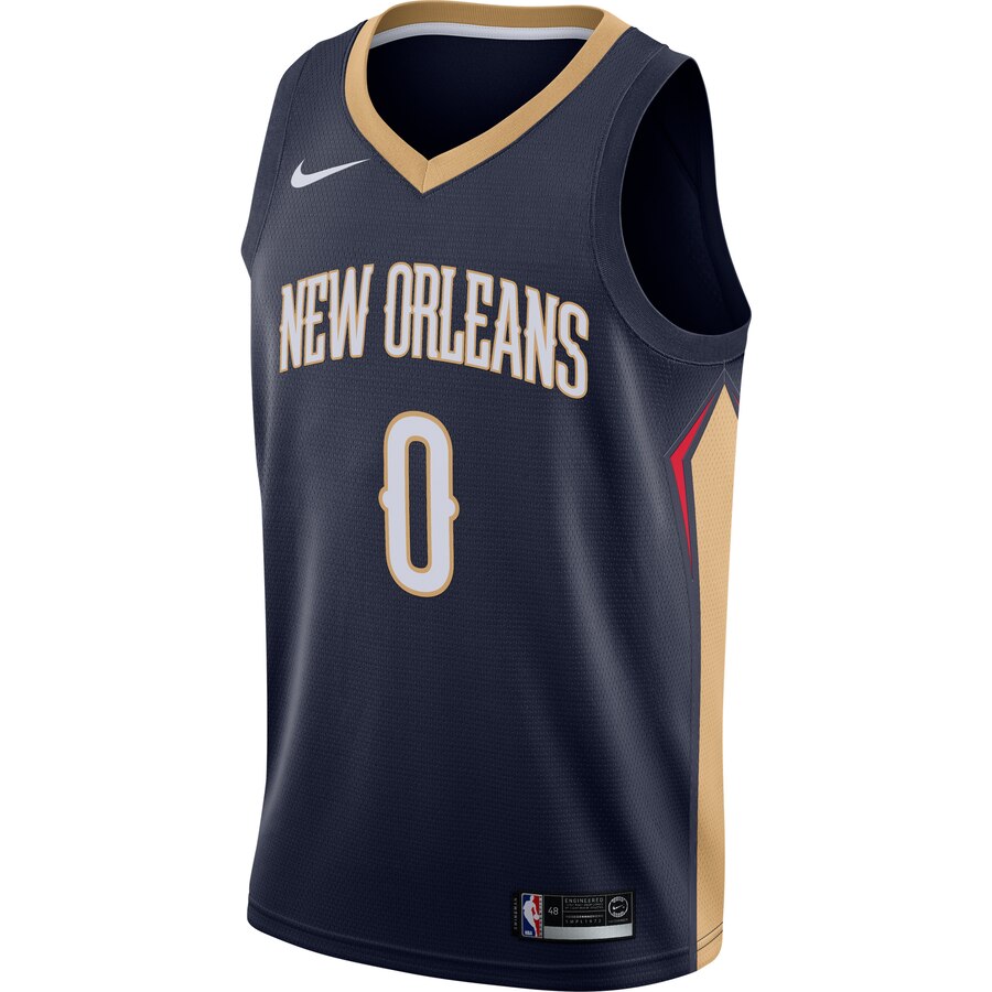 Alternative view of Demarcus Cousins New Orleans Pelicans Swingman Basketball Jersey Navy - Icon Edition