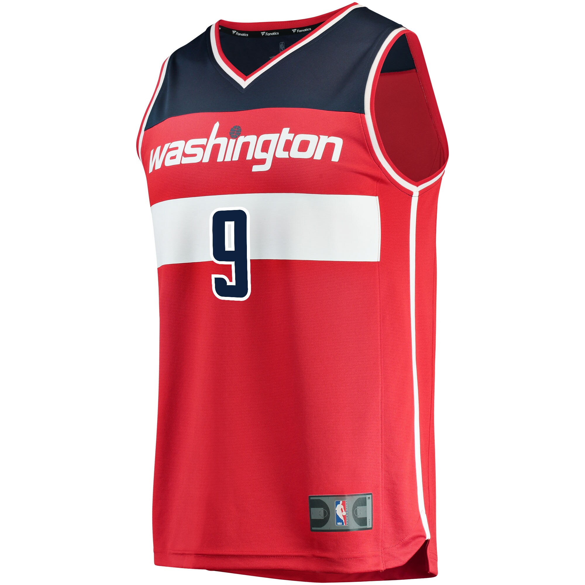 Alternative view of Deni Avdija Washington Wizards Fanatics Fast Break Replica Basketball Jersey - Icon Edition - Red