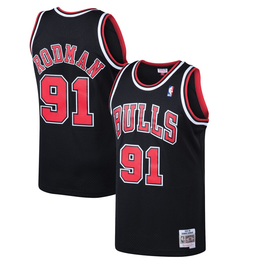 Dennis Rodman Chicago Bulls Mitchell & Ness 1997-98 Hardwood Classics Swingman Basketball Jersey - Black