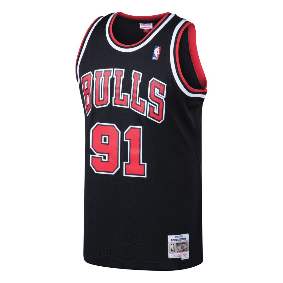 Alternative view of Dennis Rodman Chicago Bulls Mitchell & Ness 1997-98 Hardwood Classics Swingman Basketball Jersey - Black